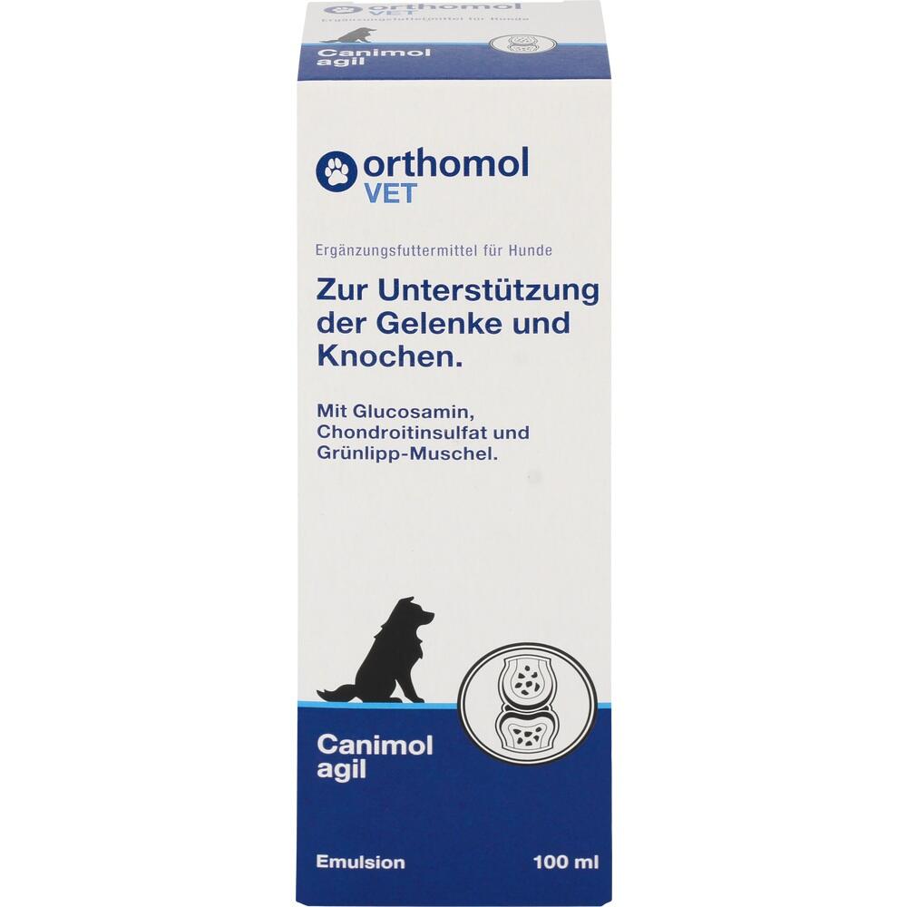 Box mit Futtererg&auml;nzungsmittel f&uuml;r Hunde zur Unterst&uuml;tzung von Gelenken und Knochen.