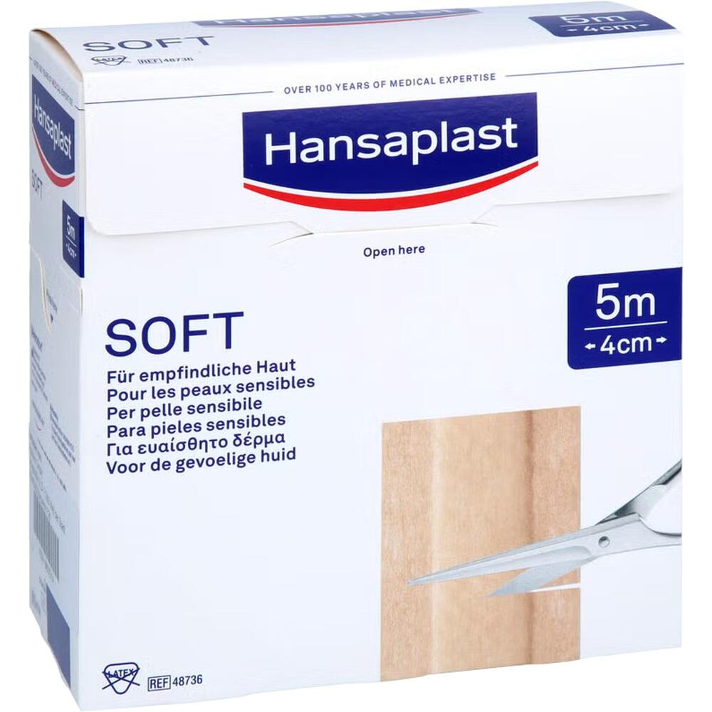 Eine Packung mit 5 Meter Pflaster für empfindliche Haut.