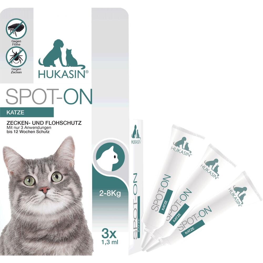 Verpackung mit Spot-On Zecken- und Flohschutz f&uuml;r Katzen von 2-8 kg.
