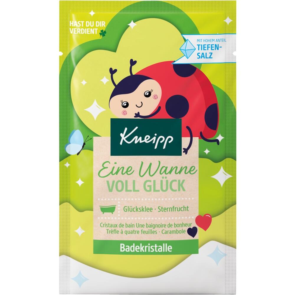 Eine bunte Verpackung mit einem Marienk&auml;fer f&uuml;r Badezusatz von Kneipp.
