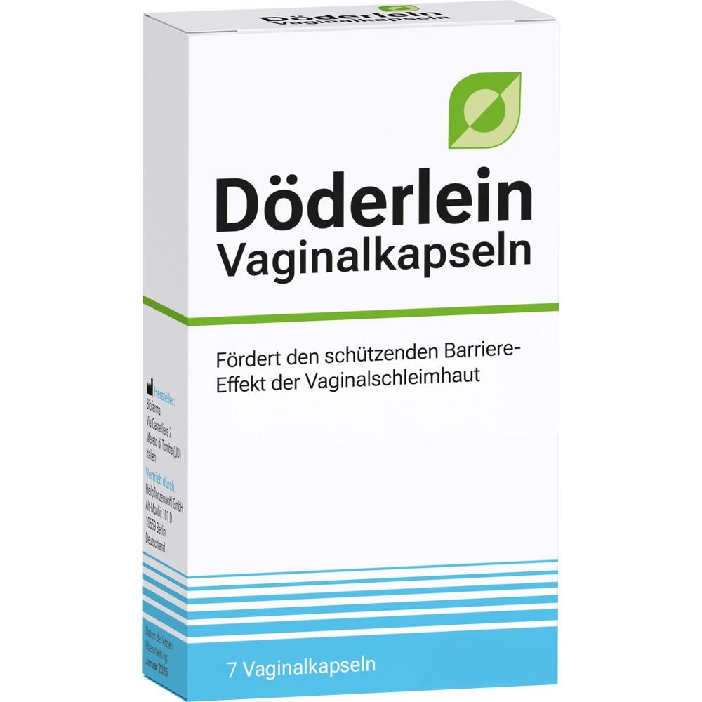 Eine Packung D&ouml;derlein Vaginalkapseln zur Unterst&uuml;tzung der Vaginalschleimhaut.