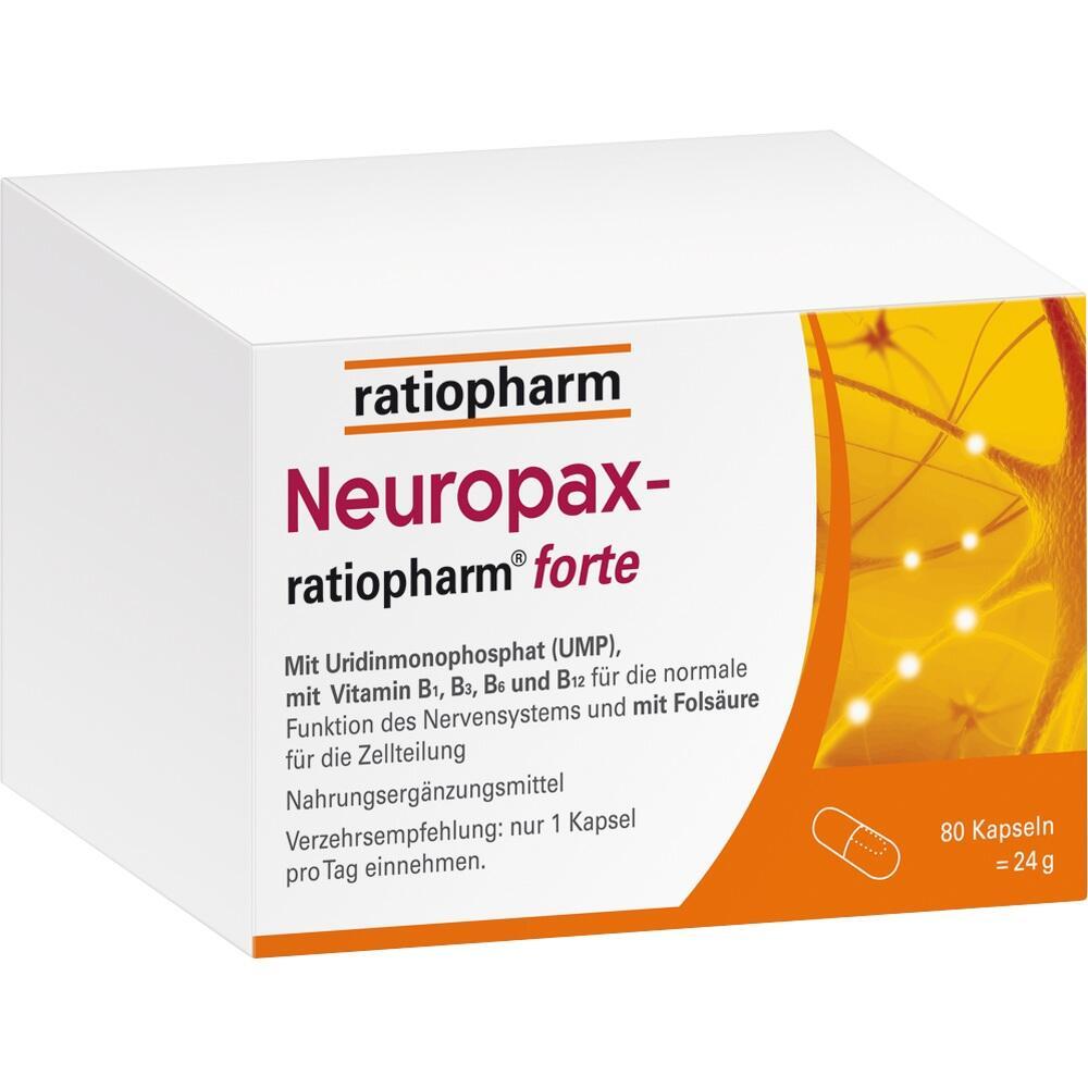 Eine weiße Packung mit Kapseln von Ratiopharm für das Nervensystem.