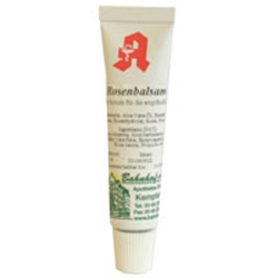 Eine wei&szlig;e Tube mit der Aufschrift "Rosenbalsam".